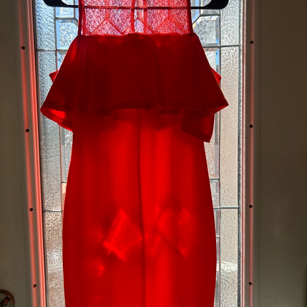 Elegant Red Peplum Dress